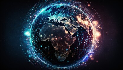 Planet Connected: Earth Encircled by Swirling Data and Social Media