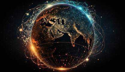 Planet Connected: Earth Encircled by Swirling Data and Social Media