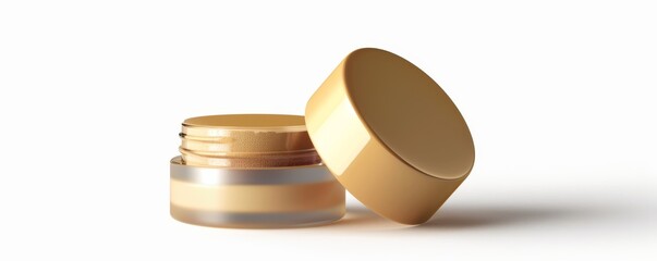 High-quality cosmetic cream in a stylish gold jar, perfect for skincare and beauty treatments. Elegant and luxurious packaging.