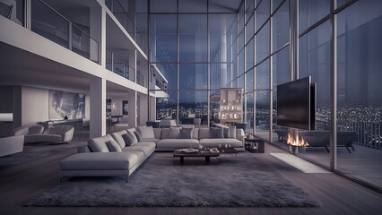 Luxury open plan living room