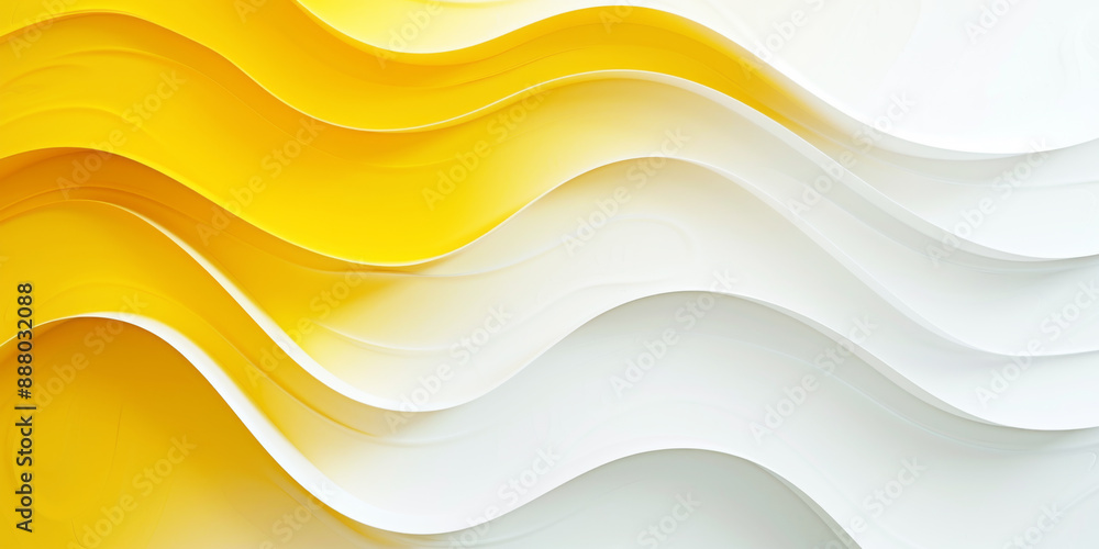 Poster abstract yellow and white wavy background with smooth gradient curves