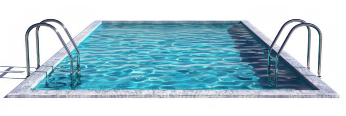 Rectangular Swimming Pool with Metal Ladder