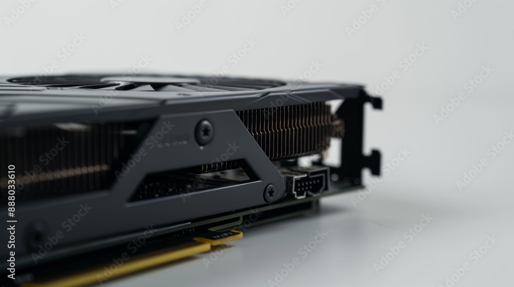 Poster a close up of a computer's graphics card