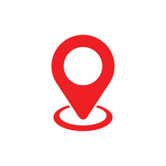 Map pointer red color icon. Location, pin, gps. vector illustration