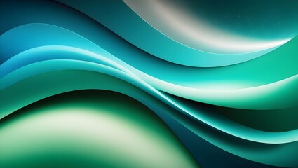 Abstract Aqua Waves - Digital Art Background