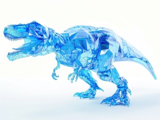 Crystallized Tyrannosaurus Rex in a Minimalist Setting