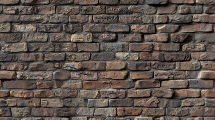 Fototapeta premium Seamless Pattern of Rustic Brown Brick Wall.