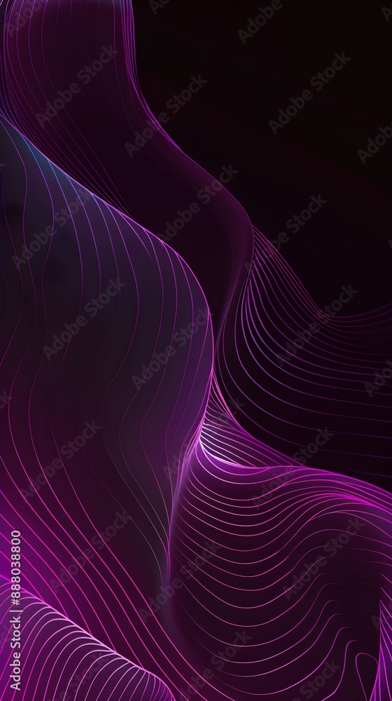 Canvas Prints grainy gradient background purple pink abstract glowing color wave black dark backdrop, noise textur