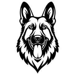 German Shepherd dog SVG vector transparent background PNG clipart