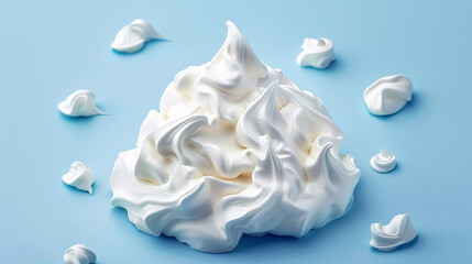 Cream on blue background, representing skincare and beauty products, suitable for wellness and self-care promotions.