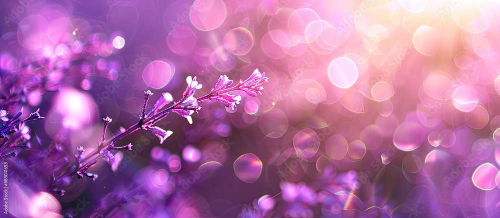 Poster abstract violet bokeh background with copy space image from a natural setting