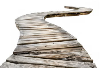 Winding Wooden Boardwalk
