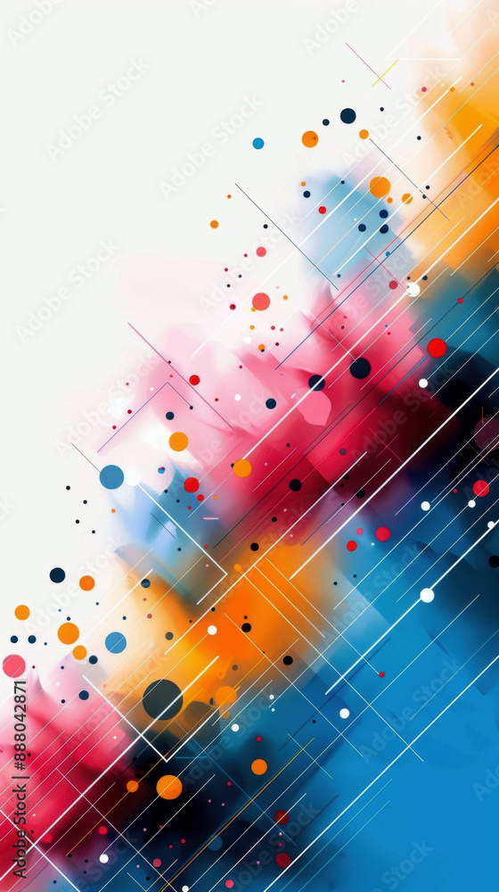 Poster a colorful and abstract background with a white line. the background is filled with many different c