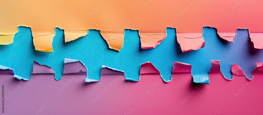Poster ideal copy space image with torn paper on colorful background for your text