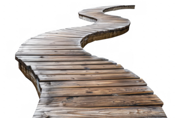 Winding Wooden Boardwalk
