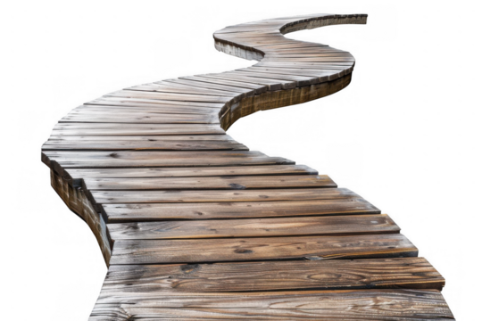 Winding Wooden Boardwalk