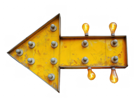 Yellow Marquee Arrow Sign