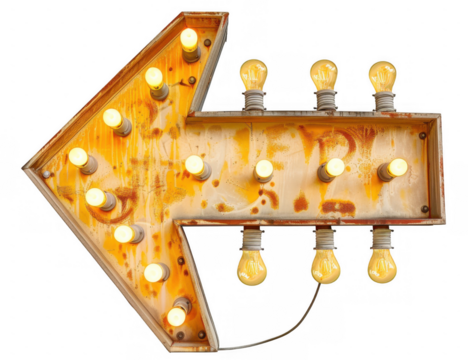 Yellow Marquee Arrow Sign