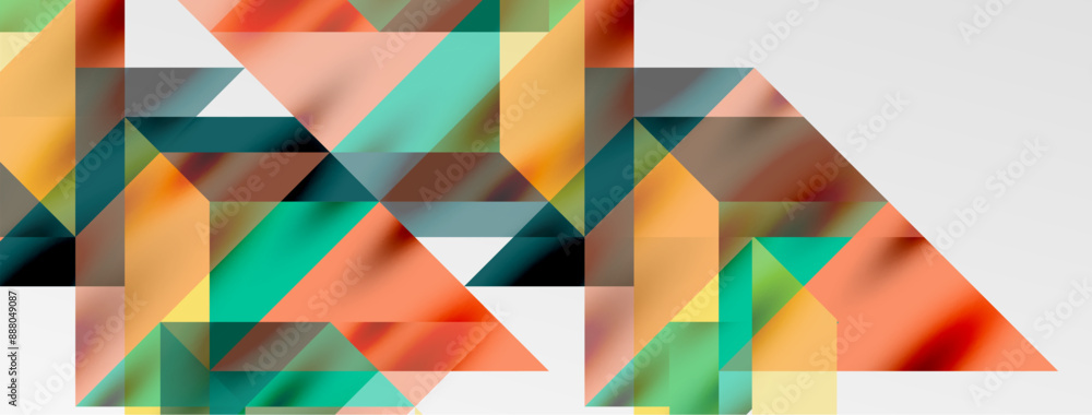Aufkleber Tech minimal overlapping triangle shapes elements geometric graphic pattern