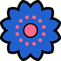 Hippy groovy daisy flowers retro style Illustration