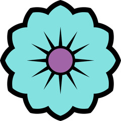 Hippy groovy daisy flowers retro style Illustration