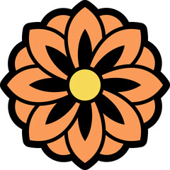 Hippy groovy daisy flowers retro style Illustration