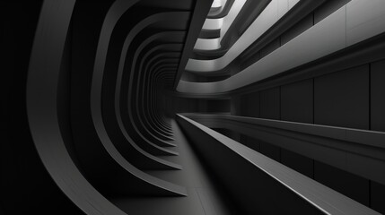 Obraz premium Black minimal architectural modern background. Generative AI