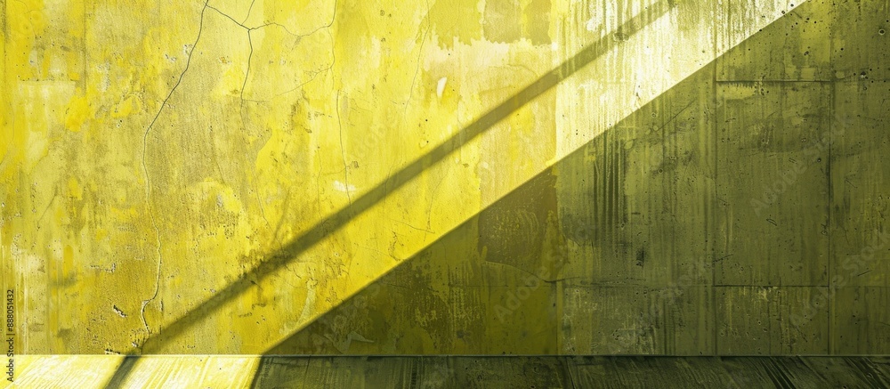 Poster an abstract wall background in varying lemon yellow shades perfect for use as a copy space image