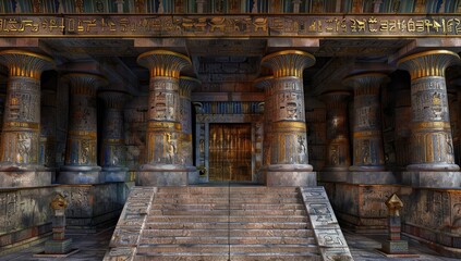 Fototapeta premium Ancient Egyptian Temple Entrance
