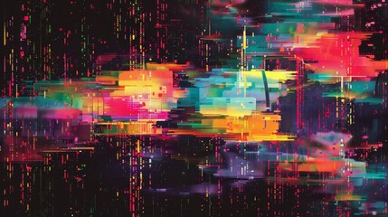 Naklejka premium Abstract Glitch Art Background.