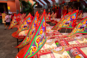 China, Ghost Festival, sacrifice, ghosts, worship products, Purdue flag