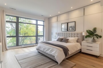 Sleek Contemporary Bedroom with Minimalist Tech Design