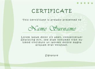 Eco-Friendly Green Harmony Recognition Certificate Template