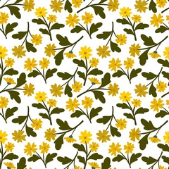 Yellow Flowers seamless pattern 