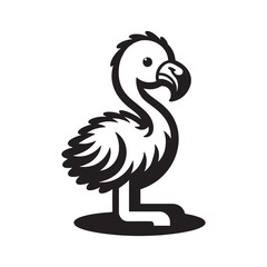 Baby flamingo vector silhouette art illustration