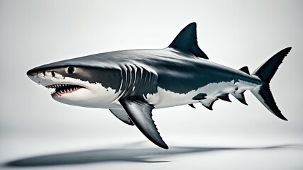 Fototapeta premium single shark animal isolated in pure white background