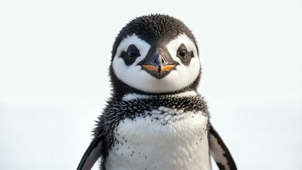 Fototapeta premium single penguin animal isolated in pure white backgroun background