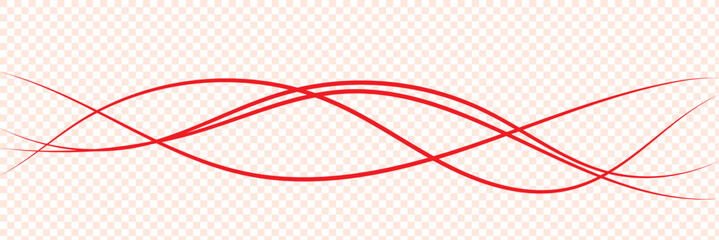 Thin line wavy background. Abstract black lines wave curve motion on white background vector. Red abstract wave thin curved lines graphic for design, coloring abstract thin wave.