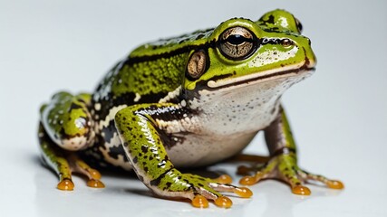single frog animal isolated in pure white background
