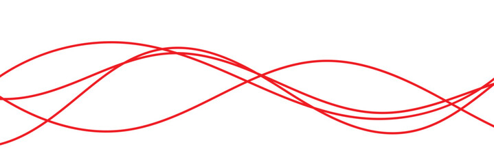 Fototapeta premium Thin line wavy background. Abstract black lines wave curve motion on white background vector. Red abstract wave thin curved lines graphic for design, coloring abstract thin wave.