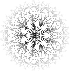 Decorative mandala design, black and white, art, designer ornaments, meditation, yoga and peace
