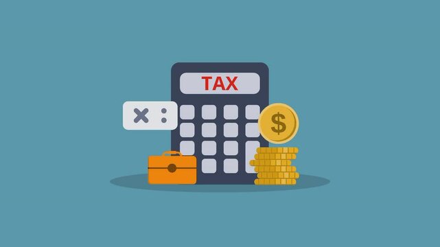 green screen and normal mode, animation of income tax payment and finance concept