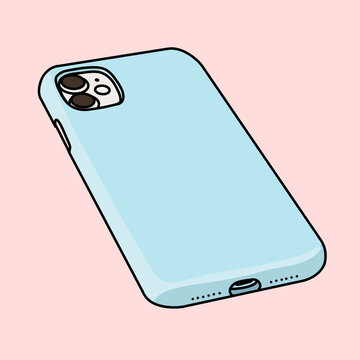 Illustration of isolated smartphone with case