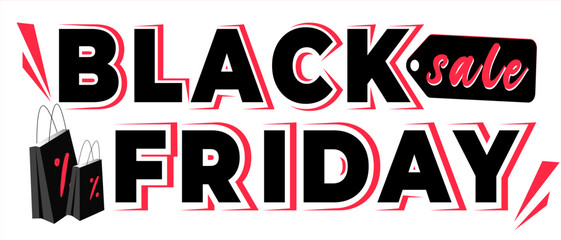 Black friday sale. Banner for web. Red color. Luxury background