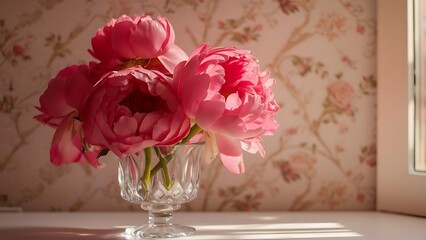 Pink flowers in a vase