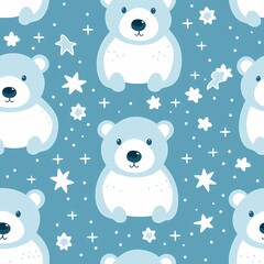 Cute teddy bear pattern perfect for baby products, children's clothing, and nursery decor