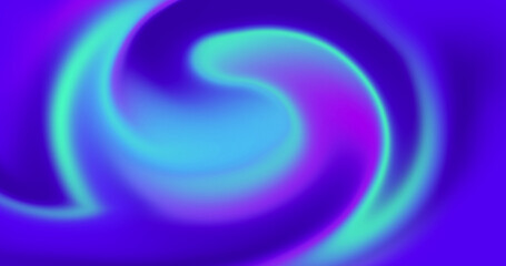 Blue purple liquid 3d background with green light creating a fluid
