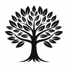 Obraz premium green and black tree isolated on white