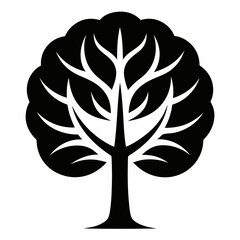 green and black tree isolated on white