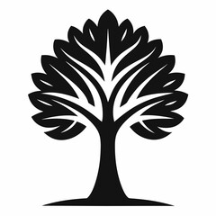 green and black tree isolated on white